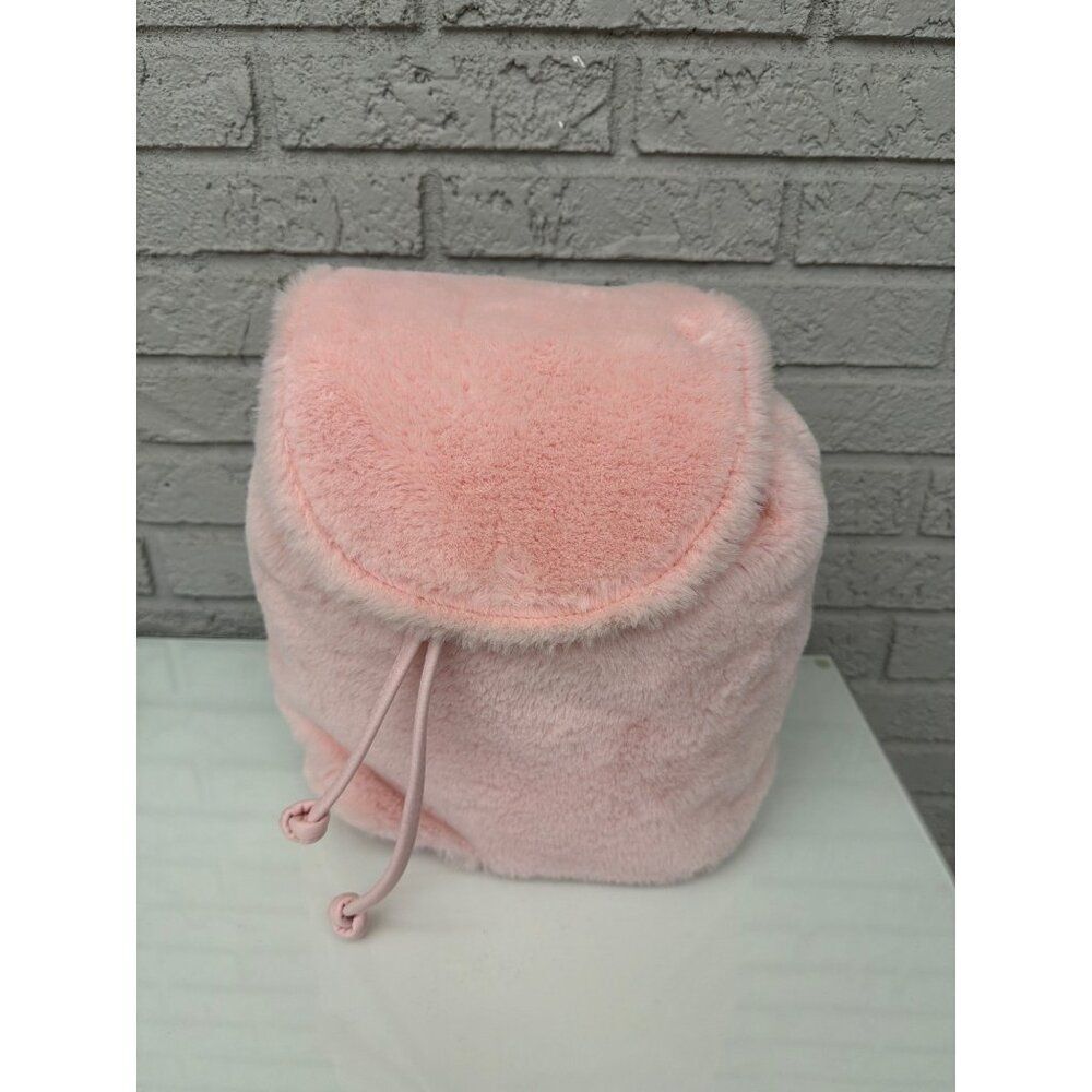 Unbranded Girls Pink Faux Fur Mini Backpack